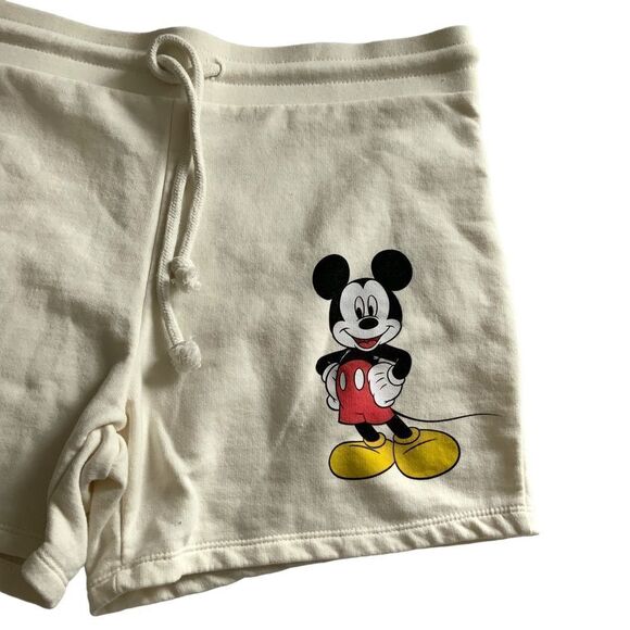 DISNEY Mickey Mouse Soft Sleep Shorts Cream Ivory Color Juniors L 11/13 - Picture 4 of 11